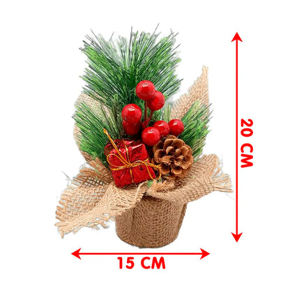 Vaso Arranjo Cereja Pinha Artificial Vaso Arranjo Cereja Pinha Artificial Vaso Enfeite Natal