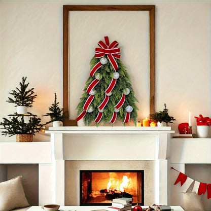 Guirlanda de árvore de Natal feita à mão para porta da frente