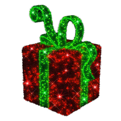 Caixa de Presente Decorativa RGB para Natal, Caixa de Presente Iluminada LED