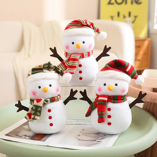 Boneco Natal Boneco De Neve Enfeite Tecido 25cm e Boneco Neve para Árvore de Natal