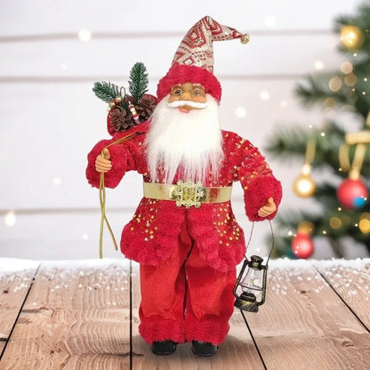 Decoração Natal Papai Noel Papai Noel de 34CM*20CM em pé estátua Papai Noel coleção