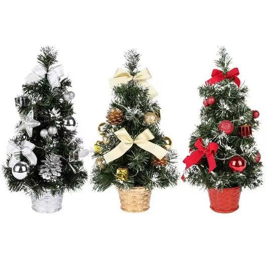 Mini Arvore Natal Pinheiro Decorada Laços Bico Papagaio 40cm Enfeite Natalino