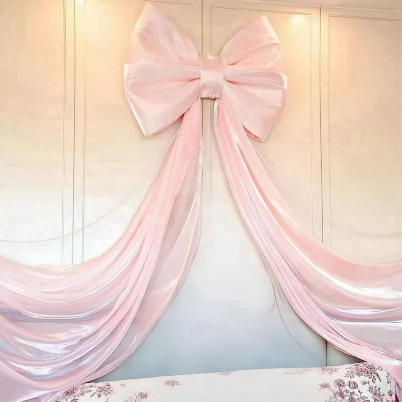 Laço decorativo grande, laço gigante de veludo vermelho, cenário casamento, decoração