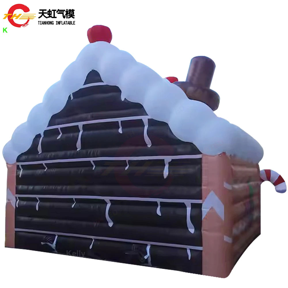 Casa inflável de Natal 3D inflável Natal ao ar livre LED 3D Arco Natal Inflável Grande Enfeite