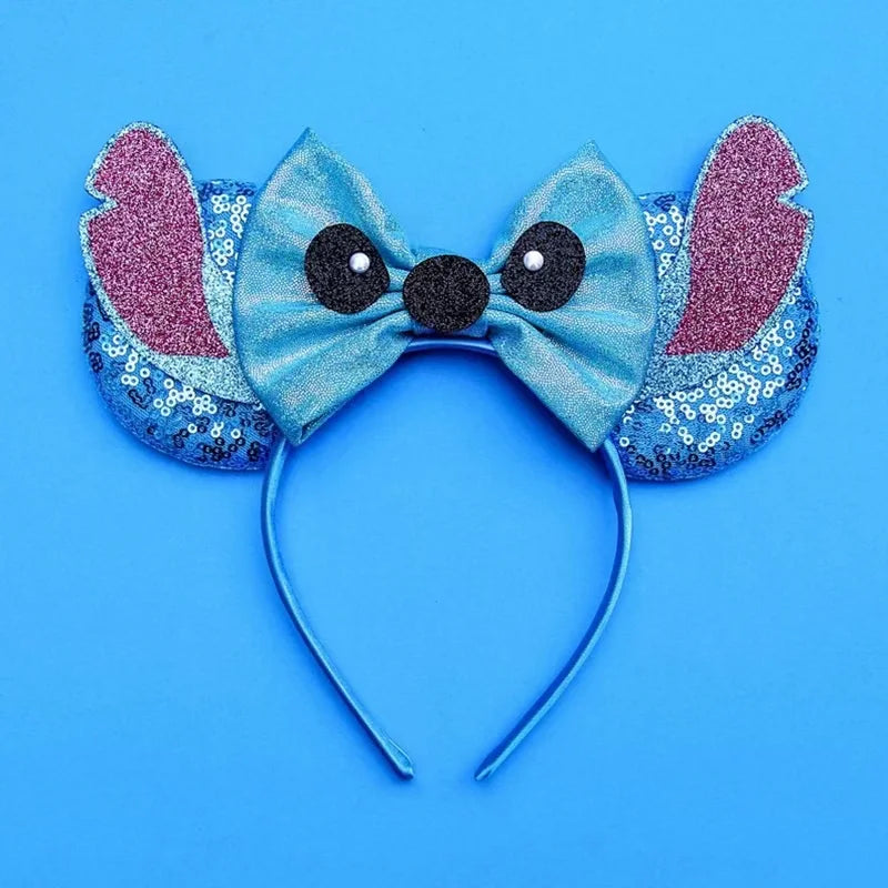 Tiaras Acessórios Disney orelha de rato com laço brilhante, Lantejoula de dupla celebração