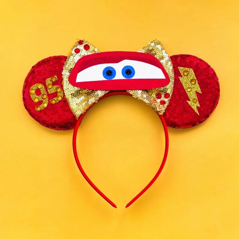 Tiaras Acessórios Disney orelha de rato com laço brilhante, Lantejoula de dupla celebração