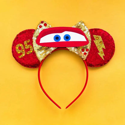 Tiaras Acessórios Disney orelha de rato com laço brilhante, Lantejoula de dupla celebração
