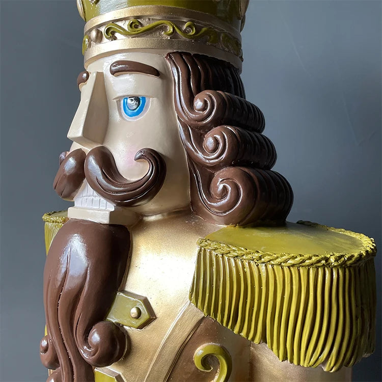 Quebra-nozes Estatueta Estátua Ouro Shopping Soldado Dourado Para Enfeite Natal Feito