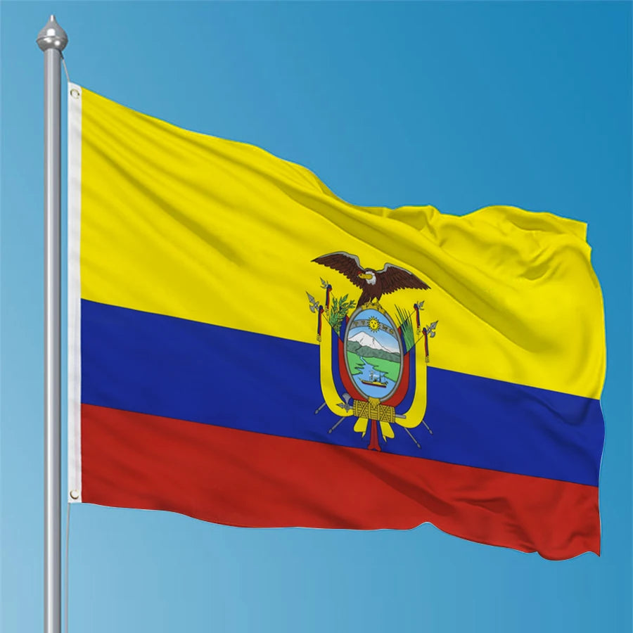 Copa do Mundo Bandeira do Equador | 9,5 x 1,5 m | Bandeira do país, interior/exterior, cores