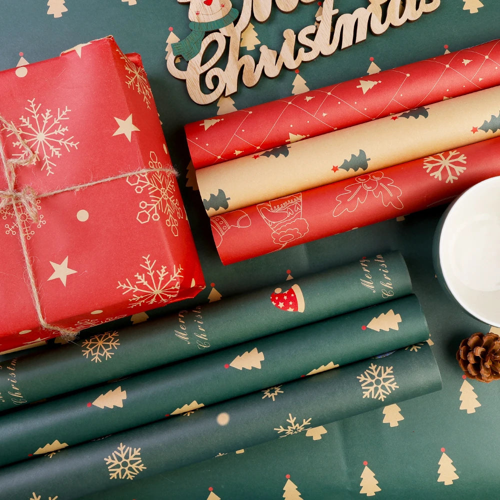 Papel Kraft de Elementos de Natal/de Embrulho de Caixa de Presente Suprimentos Festas