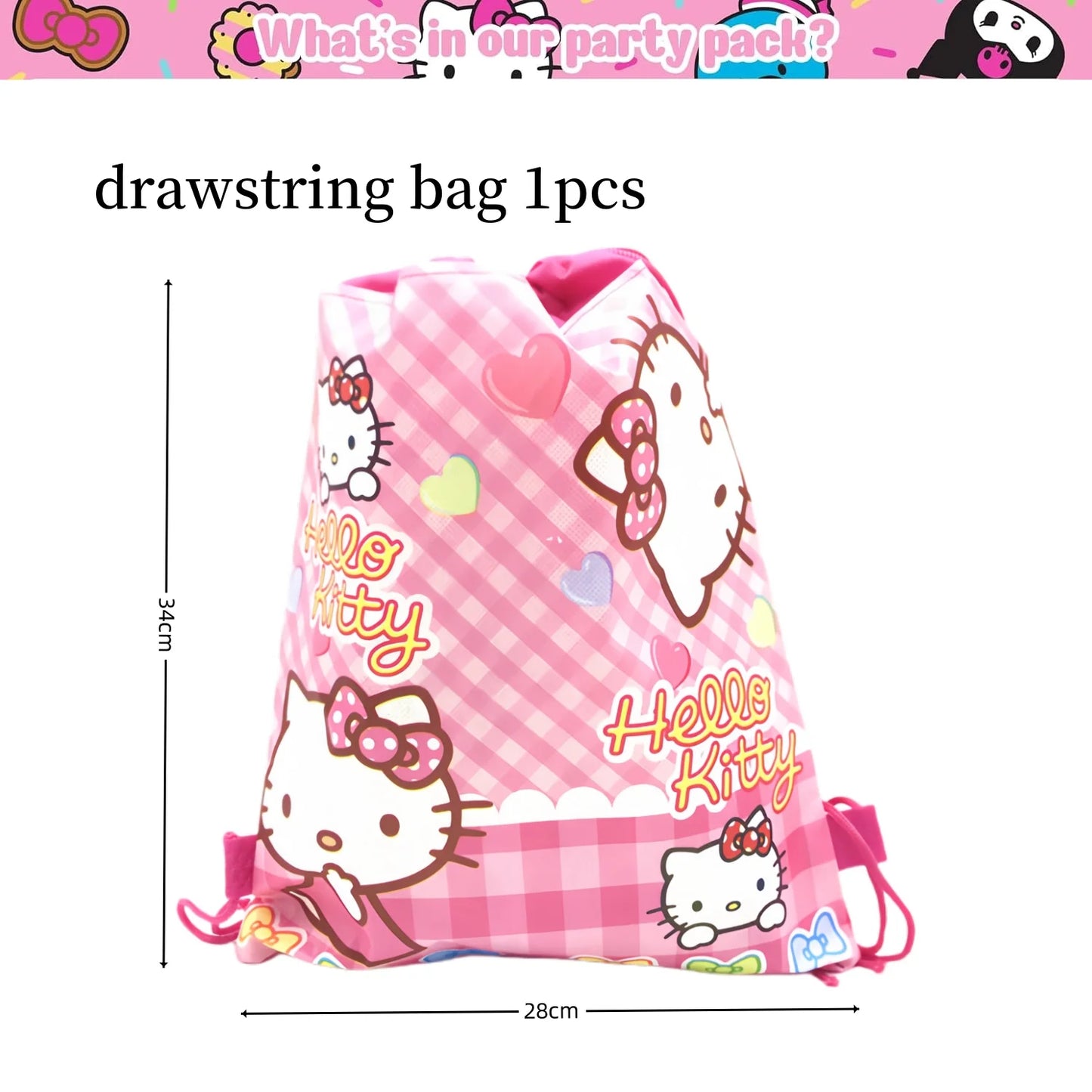 Kit de hello kitty para decoração de festa de aniversário de Kitt - 217 peças, incluindo top