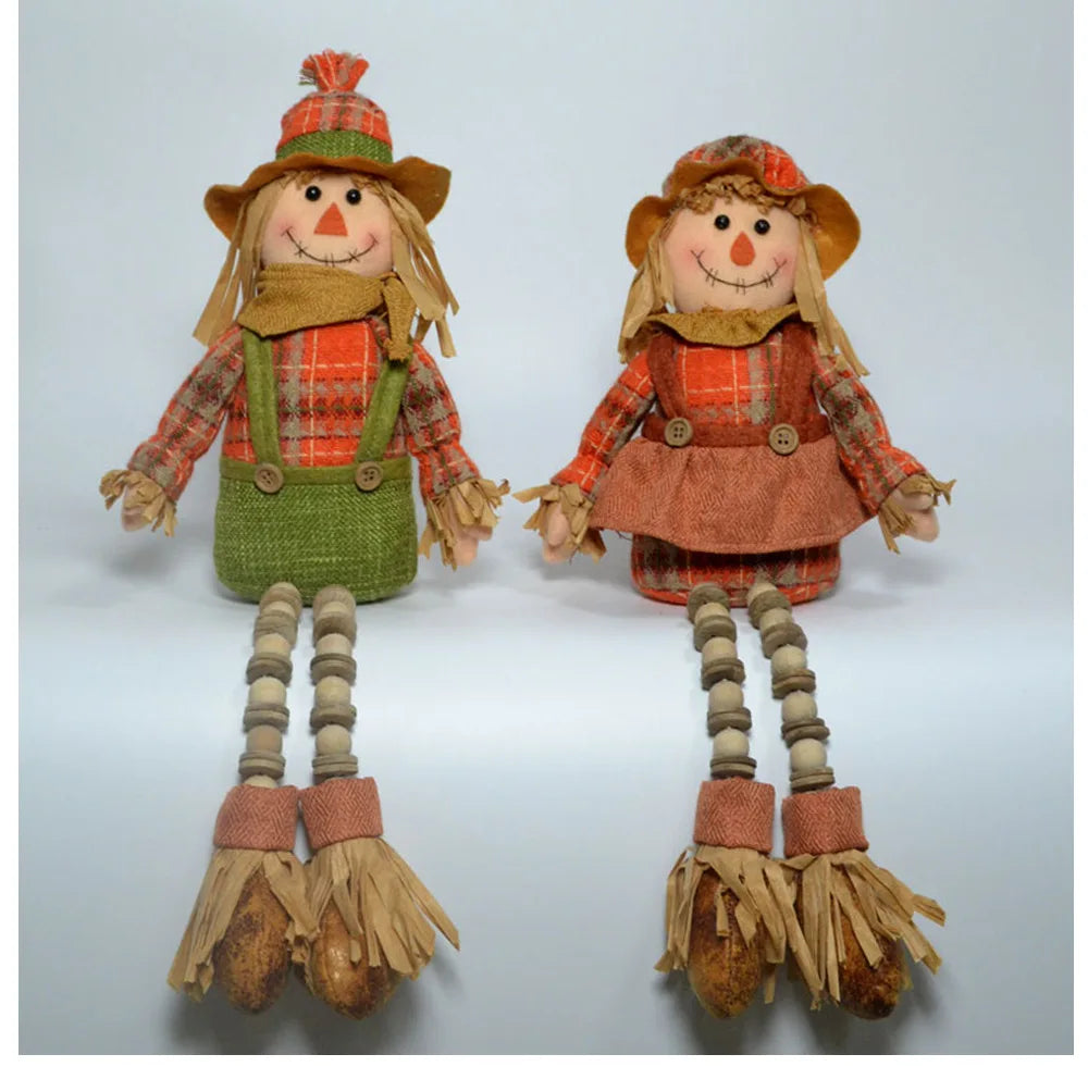 Espantalho Pernas conjunto de 1 espantalhos sentados com pernas longas, verde, ferrugem