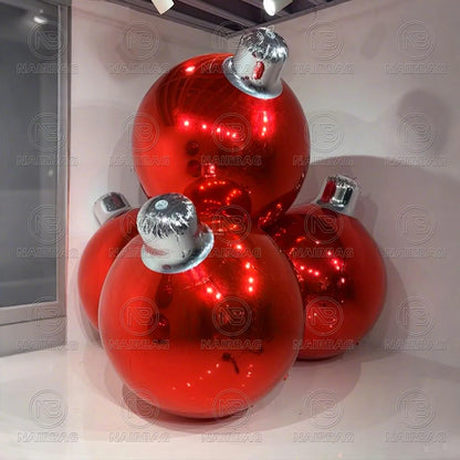 Bolas de espelho infláveis Natal grandes e brilhantes da para decoração de festas e Natal