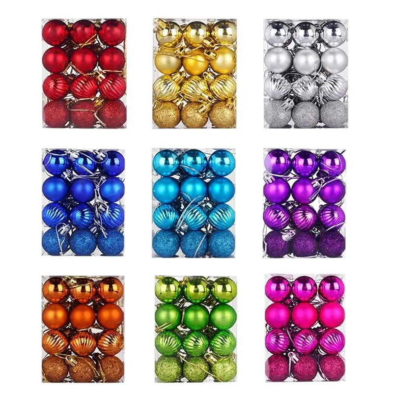 Bolas de Natal 24 Peças de Enfeites de Bola de Natal de (3cm)/6cm*6cm*6cm*6cm Natal