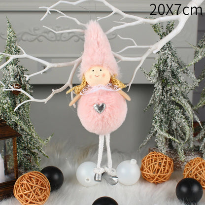Pingente Anjo Natal Decoração de menina anjo de natal | Pingente de boneca anjo pelúcia