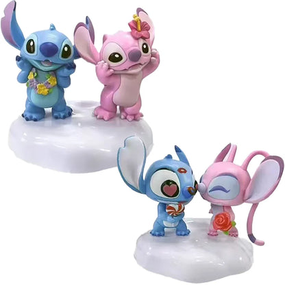 Lilo & Stitch Lovers Modelo Doll Angel Kissing Estatueta Figuras De Mesa Para Namorada