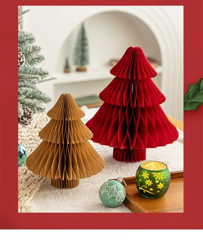Árvores de Natal de papel, Árvore de papel de favo de mel de Natal Enfeite árvore