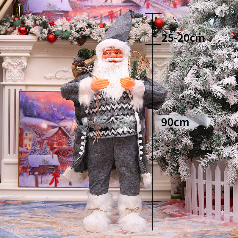 Papai Noel Grande Estatueta de Papai Noel Boneco de Papai Noel Estátua Ornamento Figura