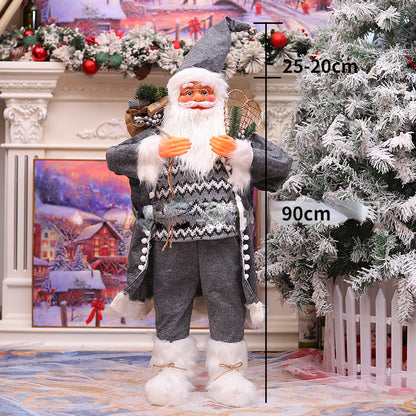 Papai Noel Grande Estatueta de Papai Noel Boneco de Papai Noel Estátua Ornamento Figura