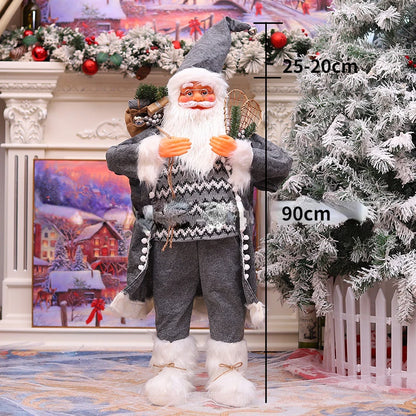 Papai Noel Grande Estatueta de Papai Noel Boneco de Papai Noel Estátua Ornamento Figura