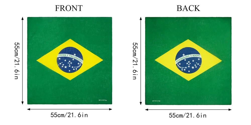 Bandana Do Brasil Bandeira Do Brasil Copa Do Mundo 21*21cm Verde Bandeira Do Brasil