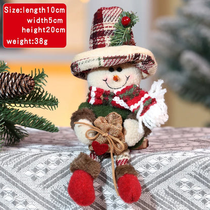 Boneco Conjunto de 1/2 Bonecos de Pelúcia Vintage do Papai Noel e do Boneco de Neve