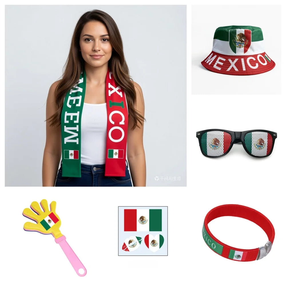 Kit Torcedor Brasil 6 Peças, Futebol Copa, Cachecol, Kit Torcedor Brasil Copa do Mundo