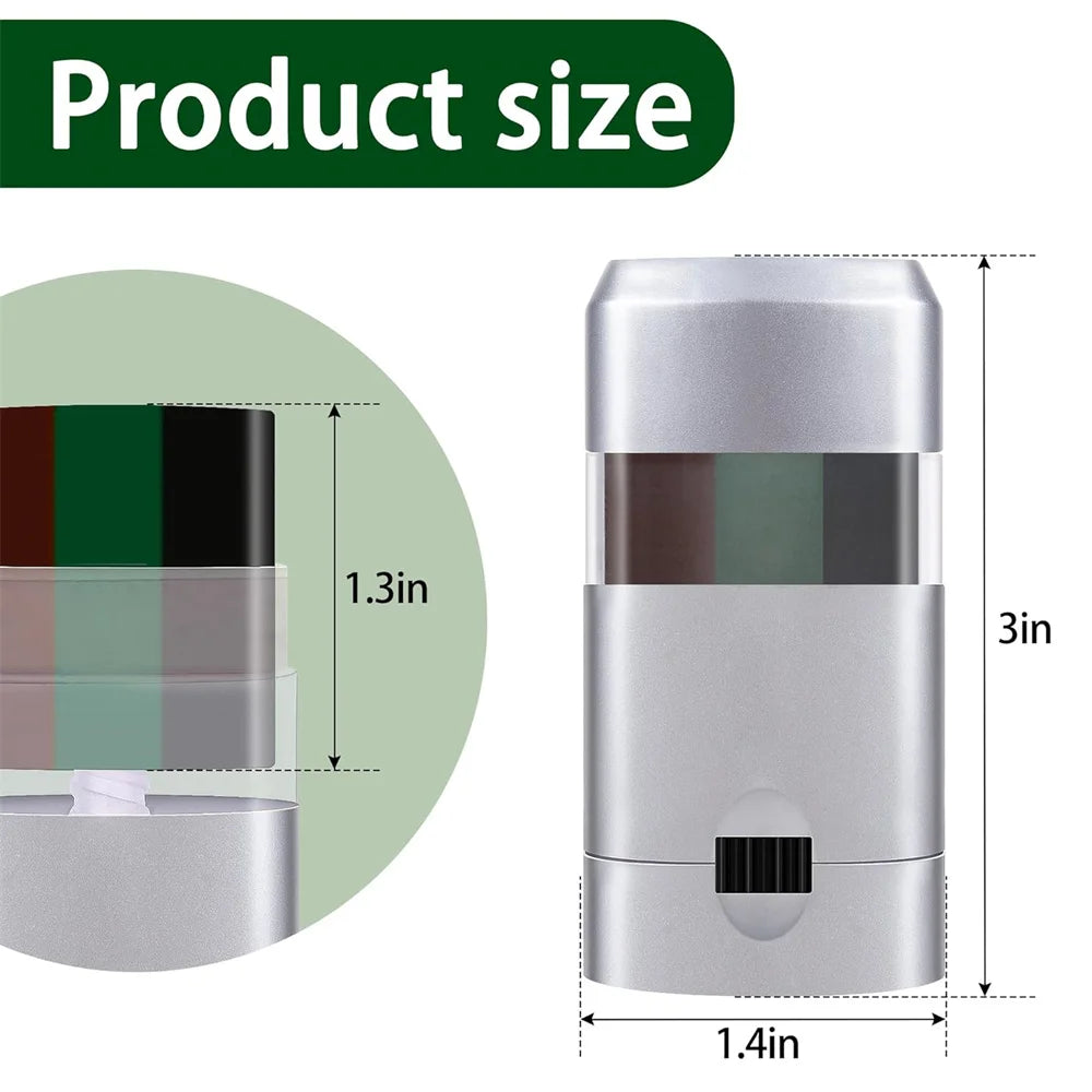 Bastão de tinta facial Cor Preto/Verde/Marrom., lavável e suave para a pele, combinação