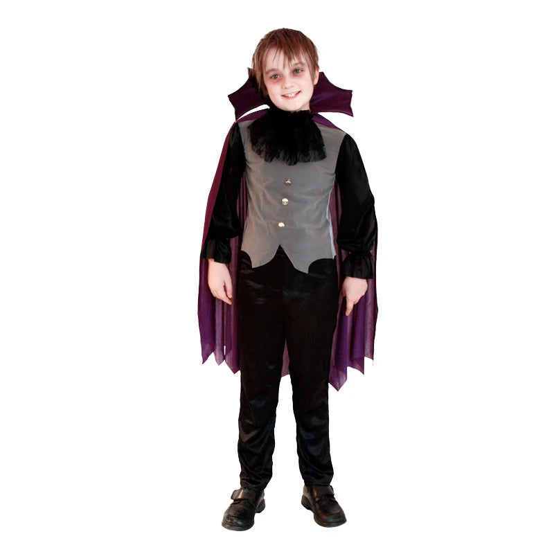 Fantasia Infantil Drácula Vampiro Halloween Cosplay + Capa