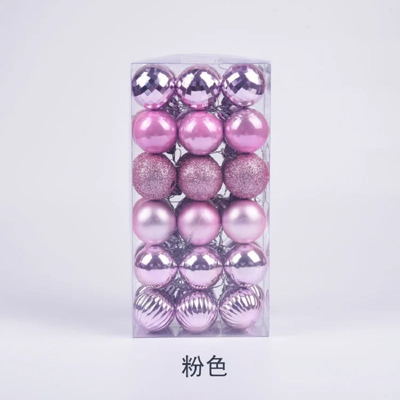 Bola de Natal conjunto de 36 peças de enfeite de árvore de Natal de 4 cm para aumentar