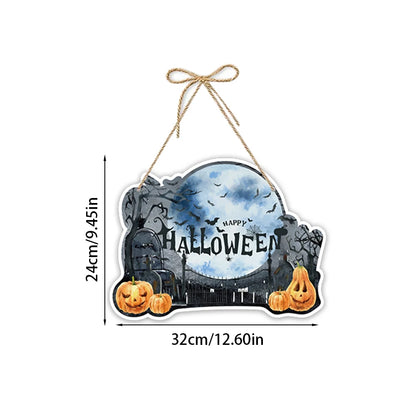 Decoração de parede, decoração de Halloween, placa pendurar tecido, doces travessuras