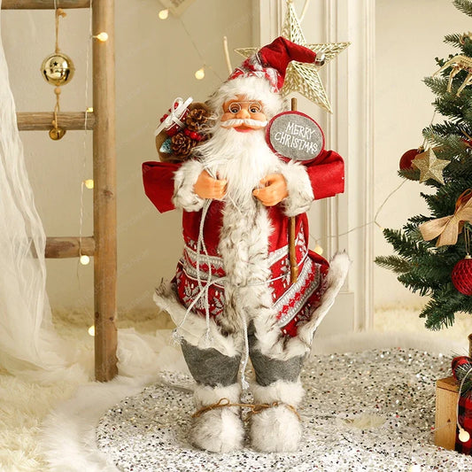 Boneco de Papai Noel em pé 60CM*36CM*22CM / Peso:855g Decoração de Natal Figura