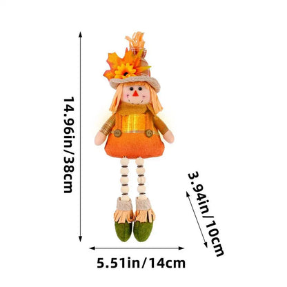 Boneco de Festa Junina Espantalho de pelúcia iluminado de 38 cm com pernas penduradas