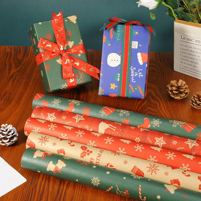Papel kraft Natal Papel de Presente de Natal do Papai Noel, Embalagem de Presentes Kraft