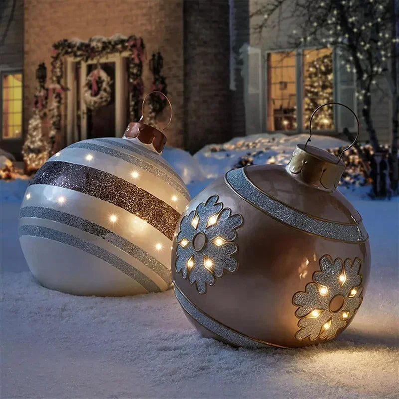 Bola de Natal inflável Genérica de PVC para Áreas Externas, Enfeite Árvore Natal 60cm