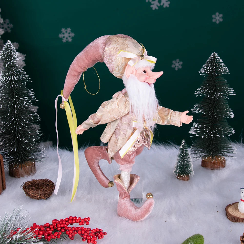 Enfeite Elfo Verde e Vermelho 45cm e 55cm Merita, Personagens Natalinos para Decoração