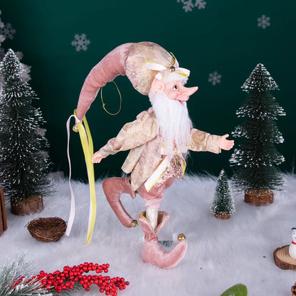 Enfeite Elfo Verde e Vermelho 45cm e 55cm Merita, Personagens Natalinos para Decoração