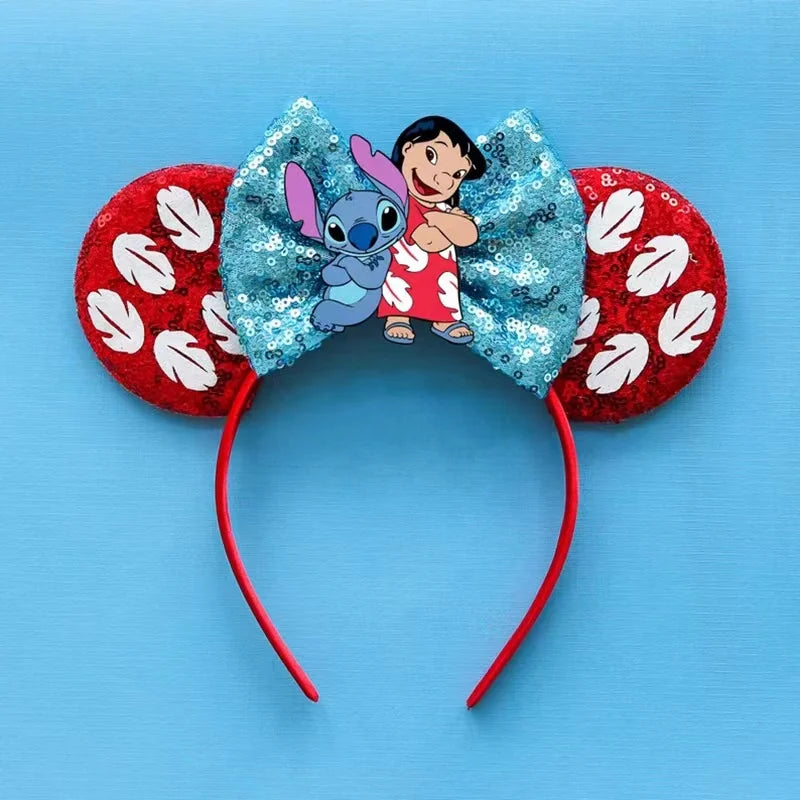 Tiaras Acessórios Disney orelha de rato com laço brilhante, Lantejoula de dupla celebração