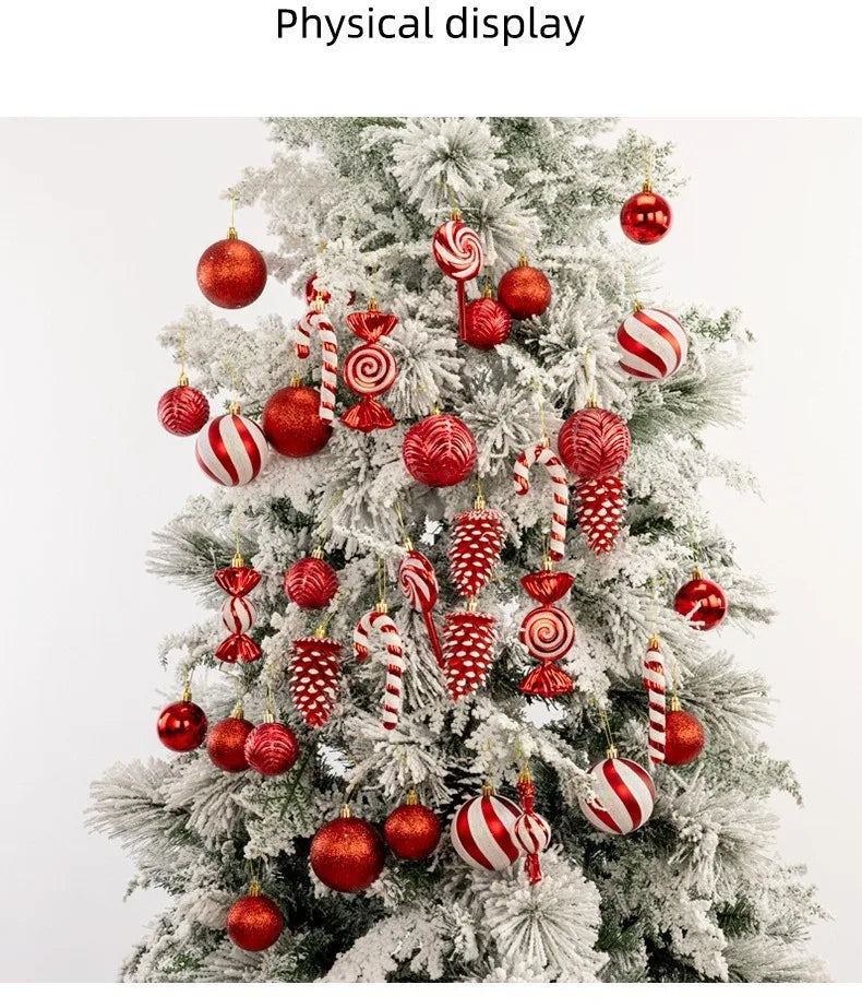 Bola de natal 36 peças enfeites de bola de Natal em formato especial, decoração de festa