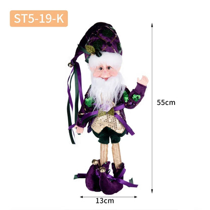 Enfeite Elfo Verde e Vermelho 45cm e 55cm Merita, Personagens Natalinos para Decoração