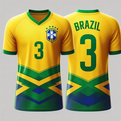Camiseta Copa do Mundo Filtro UV Infantil Brasil Canarinho Amarelo Copa Torcedor