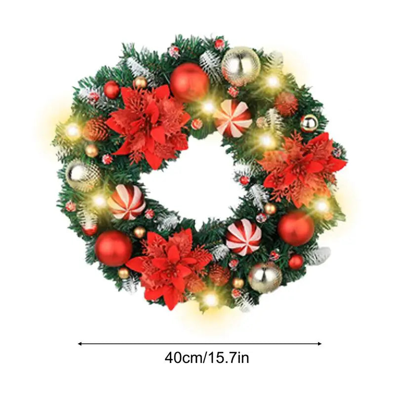 Guirlanda de Natal grande, Guirlanda de Natal ao ar livre - Guirlanda de Natal iluminada