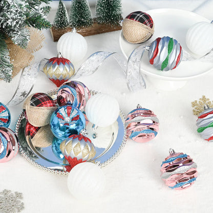 Enfeites de bolas de Natal de 8,5 cm – 16 peças de bolas de plástico para árvore de Natal