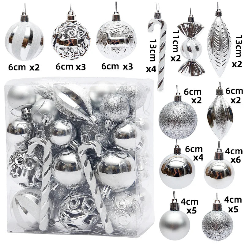 Bolas de natal Enfeites de Natal colorido inquebráveis, 50 peças, plástico, pendurar, Natal