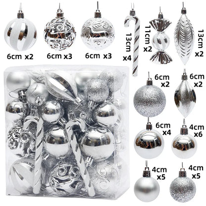 Bolas de natal Enfeites de Natal colorido inquebráveis, 50 peças, plástico, pendurar, Natal