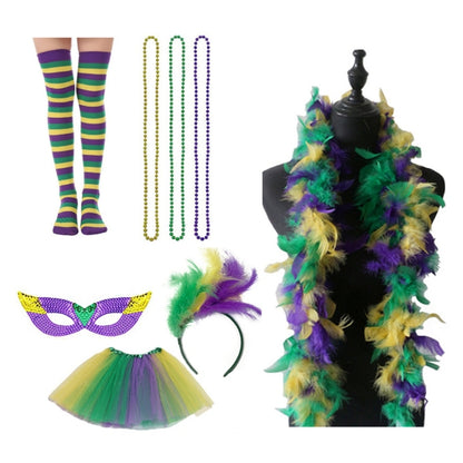 Kit Carnaval Conjunto de 8 peças de acessórios para fantasia de carnaval, saia tutu, meia
