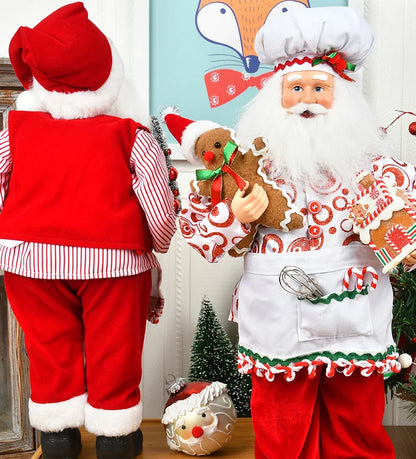 Bonecos de Natal Papai e Mamãe Noel Casal Papai Noel e Mamãe Noel Confeiteiro Gourmet