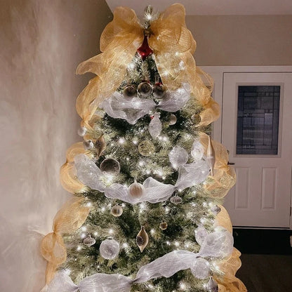 Fita de Malha de Natal Rolo de Tule com Glitter para Árvore e Guirlanda