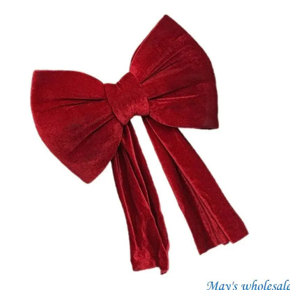 Laço decoração de shopping arcos de pelúcia vermelhos grandes Borgonha decoração