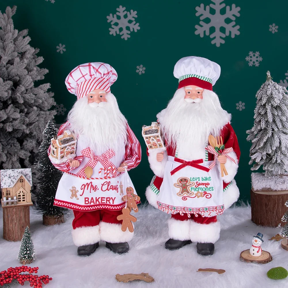 Papai Noel Gourmet Confeiteiro 41cm vermelho memórias de confeitaria, papai Noel